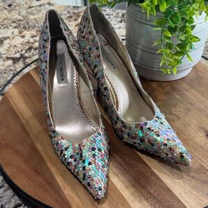 Steve Madden Iridescent Sequin Heels